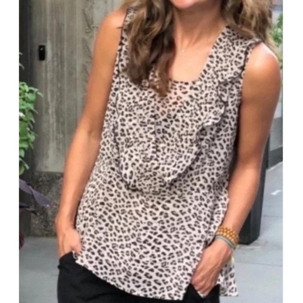 Cabi leopard tunic with removable shell size small